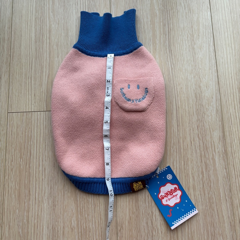 SUNBEAN Pink and Blue polo pullover Dog Sweater - size S - Picture 5 of 7